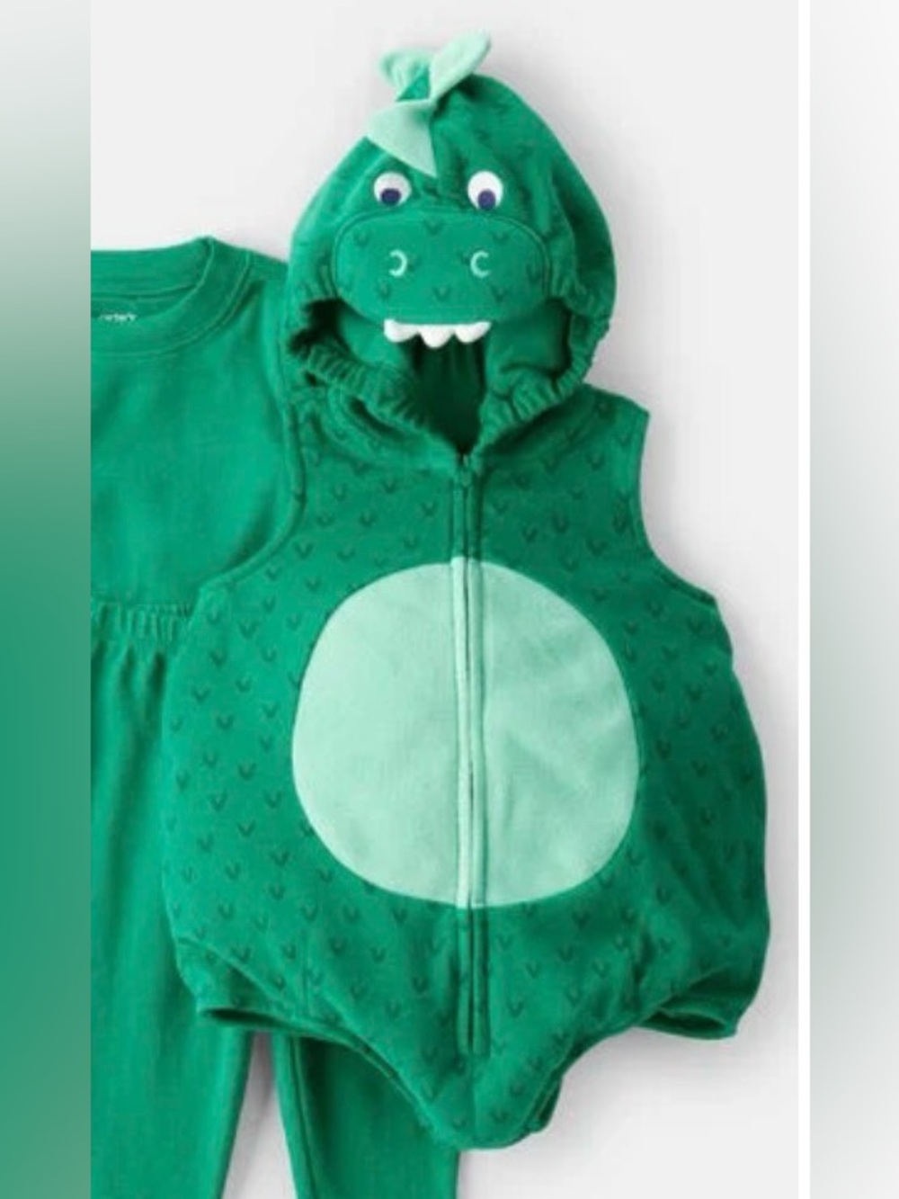 Carter's Teal Dragon/Dinosaur Hooded One-Piece costume 12 months